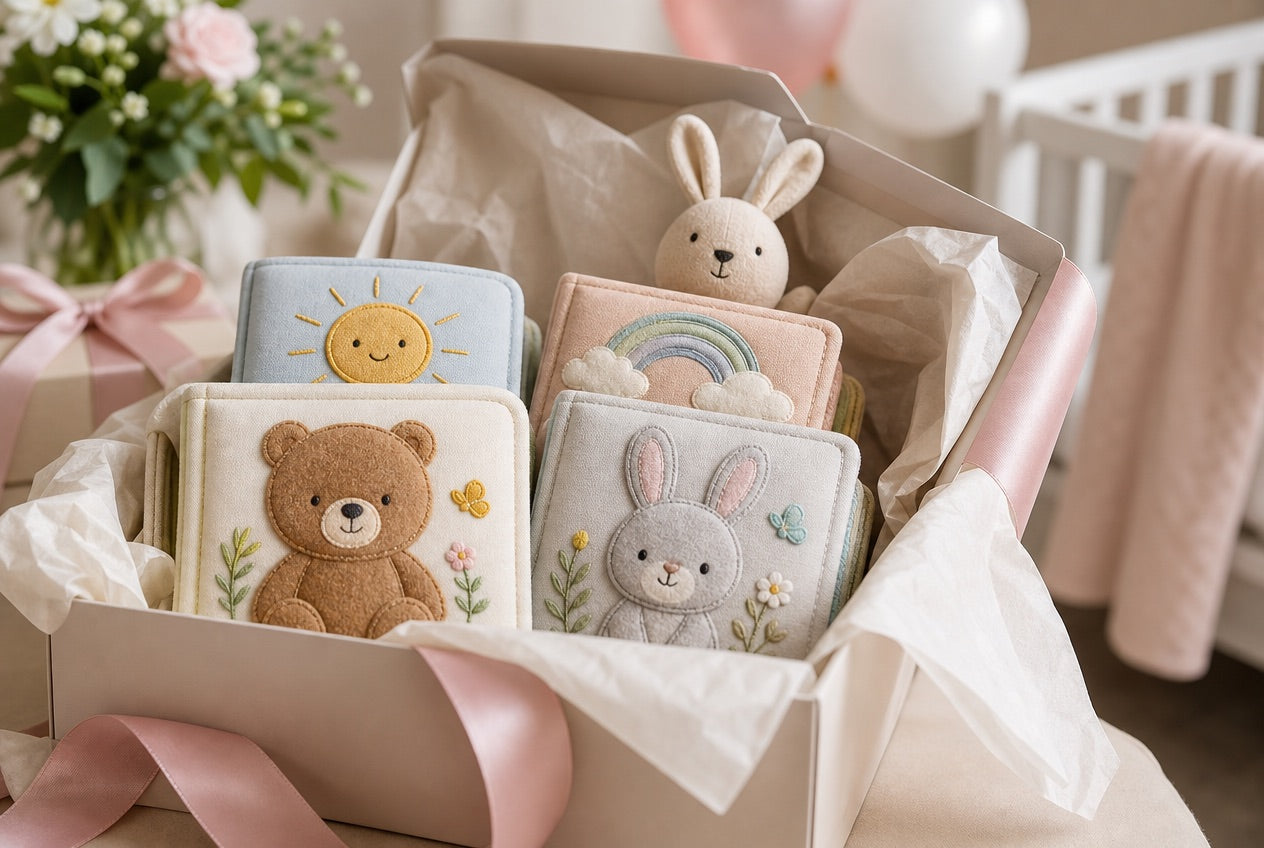 Giftable baby cloth book set