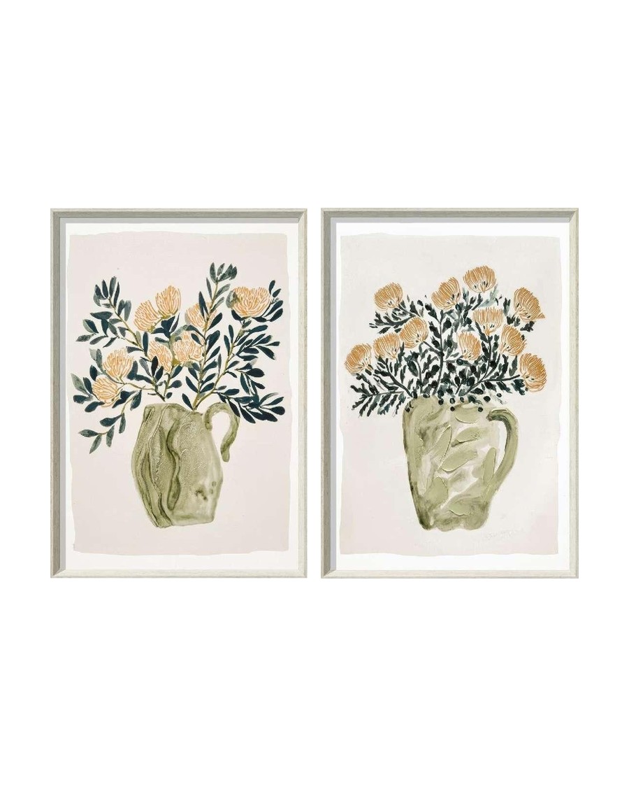 Chrysanthemum Duo — green-vase chrysanthemums, paired set of 2