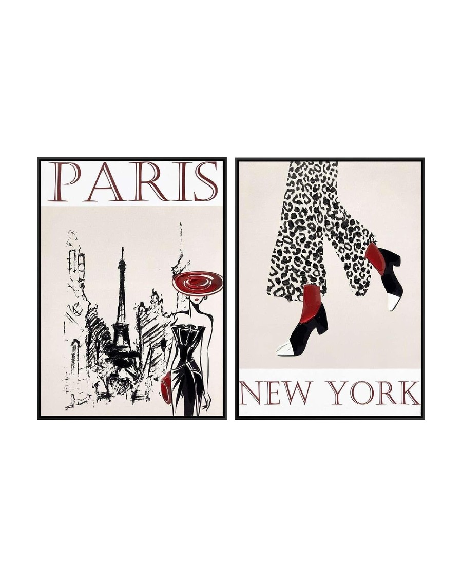 City Fashion Duo — Paris & New York fashion illustration pair
