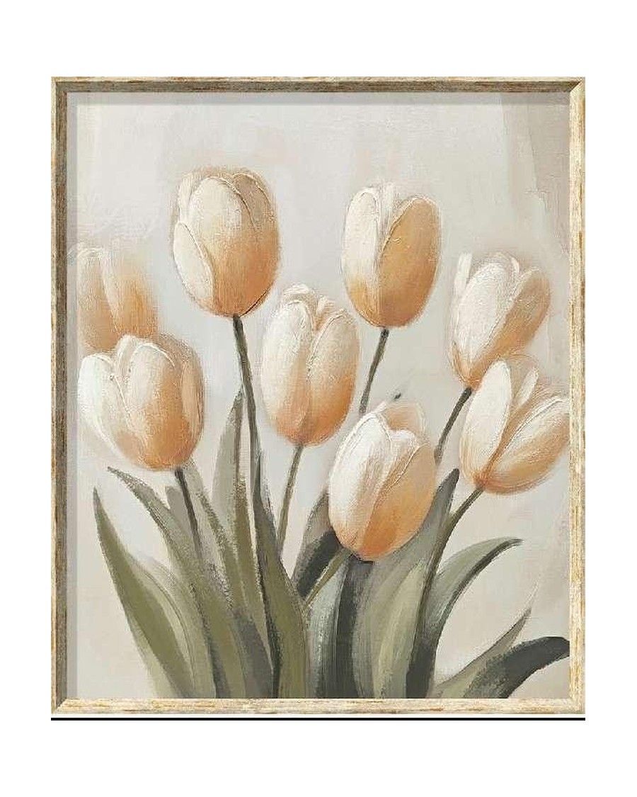 Tulip Minimal — minimal tulip still life on ivory ground