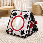 Self-Standing High Contrast Tummy Time Cloth Book fabric texture and stitching details