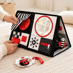 Self-Standing High Contrast Tummy Time Cloth Book interactive play demonstration
