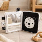 Large Clear Mirror Tummy Time Cloth Book safety features — baby-safe construction