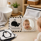 Large Clear Mirror Tummy Time Cloth Book care and cleaning instructions