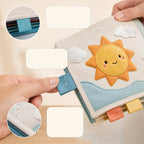 Safe Tag Sensory Cloth Book close-up — key improvement details