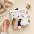 Safe Tag Sensory Cloth Book size comparison with baby hands