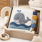 Safe Tag Sensory Cloth Book gift-ready packaging and details