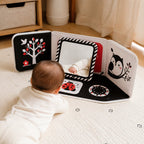 Tummy Time Mirror Mat Book in use — baby playing with cloth book