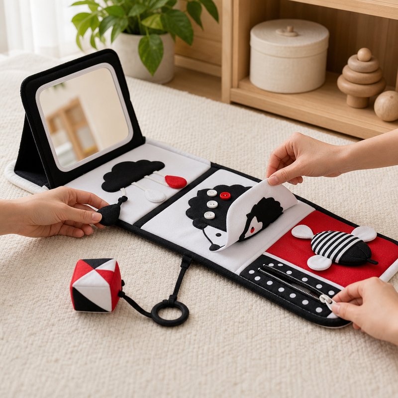 Tummy Time Mirror Mat Book interactive play demonstration