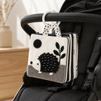 Stroller & Car Seat Clip-On Cloth Book fabric texture and stitching details