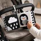 Stroller & Car Seat Clip-On Cloth Book interactive play demonstration