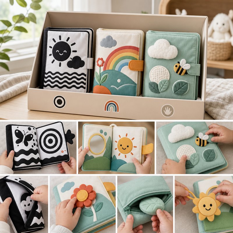 Newborn 3-Book Stage Gift Box interactive play demonstration