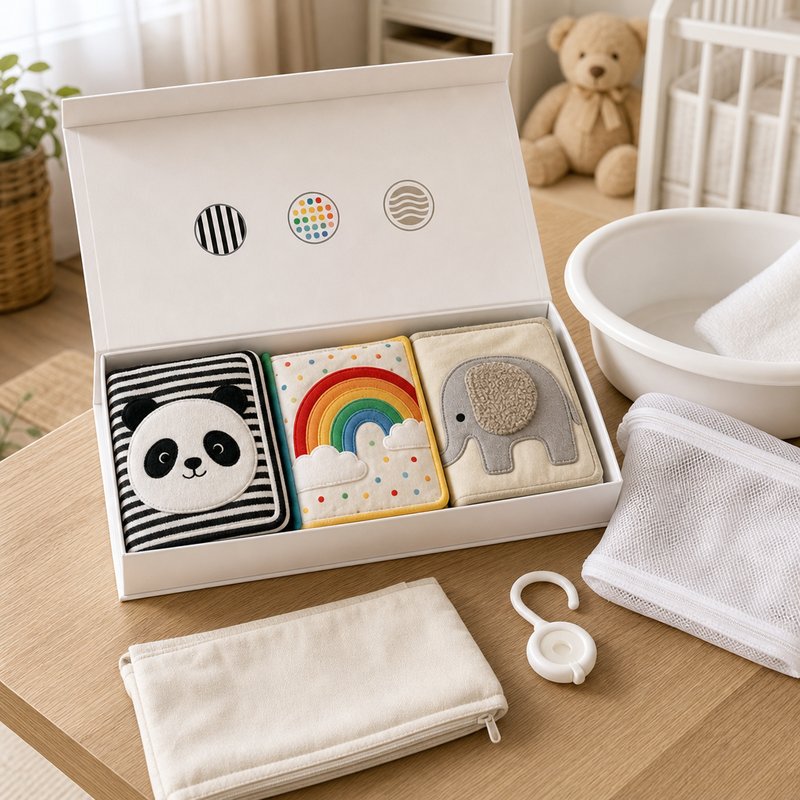 Newborn 3-Book Stage Gift Box care and cleaning instructions