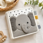 Peekaboo Animal Faces Cloth Book safety features — baby-safe construction