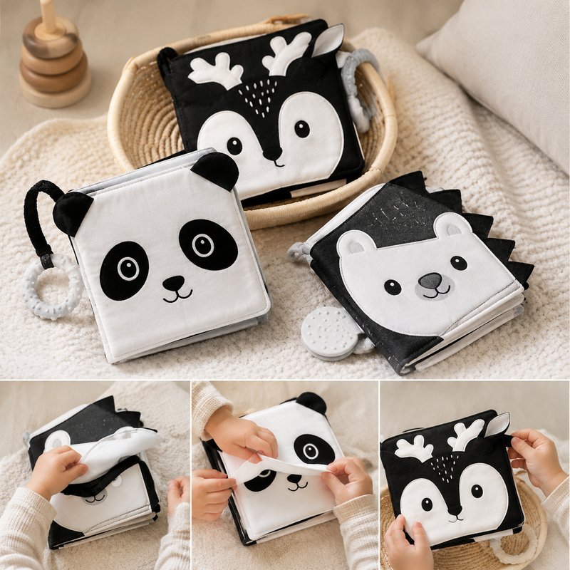 Peekaboo Animal Faces Cloth Book interactive play demonstration