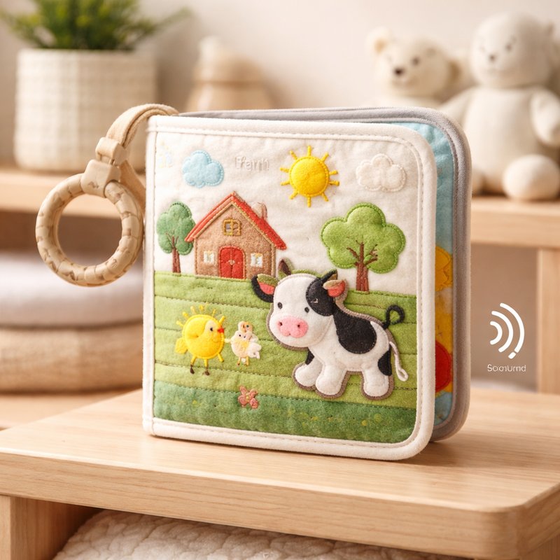 Soft Crinkle Sound Cloth Book for 0-6 Months — SINOMUSE