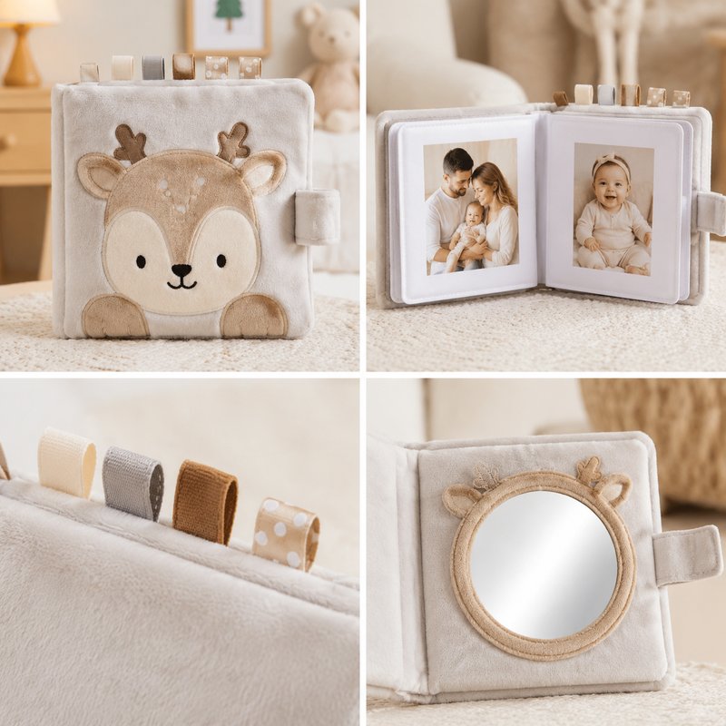 My First Family Photo Album Cloth Book safety features — baby-safe construction