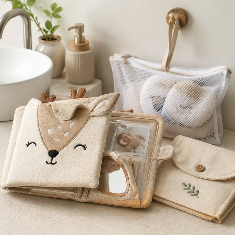 My First Family Photo Album Cloth Book care and cleaning instructions