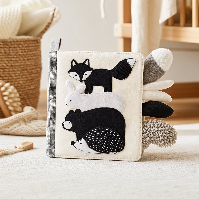 Oversized Sensory Tails Cloth Book for 0-6 Months — SINOMUSE