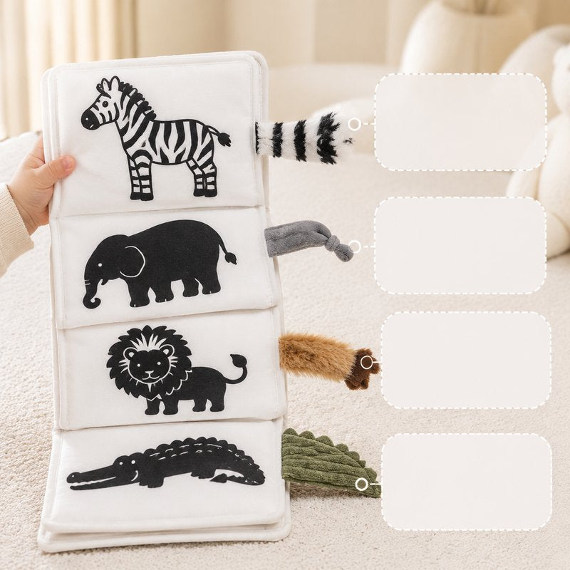 Oversized Sensory Tails Cloth Book close-up — key improvement details