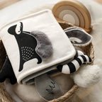Oversized Sensory Tails Cloth Book fabric texture and stitching details