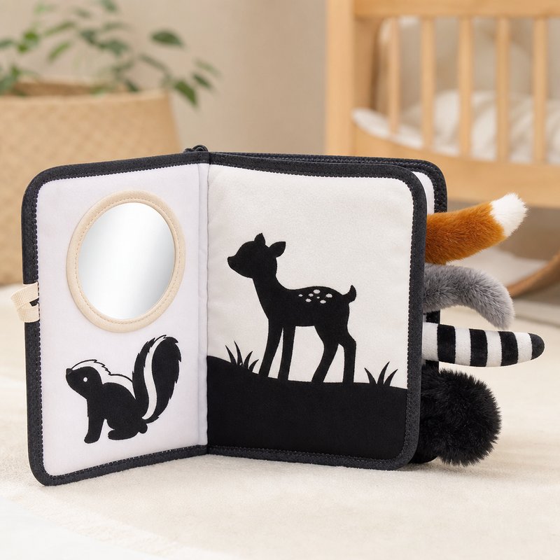 Oversized Sensory Tails Cloth Book safety features — baby-safe construction