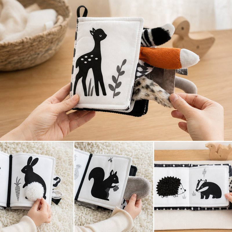 Oversized Sensory Tails Cloth Book interactive play demonstration