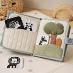 Visual Flash Card + Cloth Book Hybrid fabric texture and stitching details