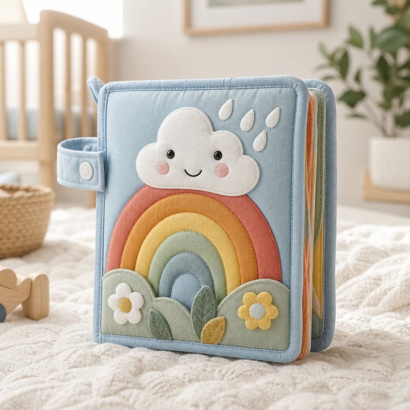 Soft Pastel Rainbow Cloth Book for 0-6 Months — SINOMUSE