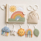 Soft Pastel Rainbow Cloth Book unboxing and contents — baby cloth book by SINOMUSE