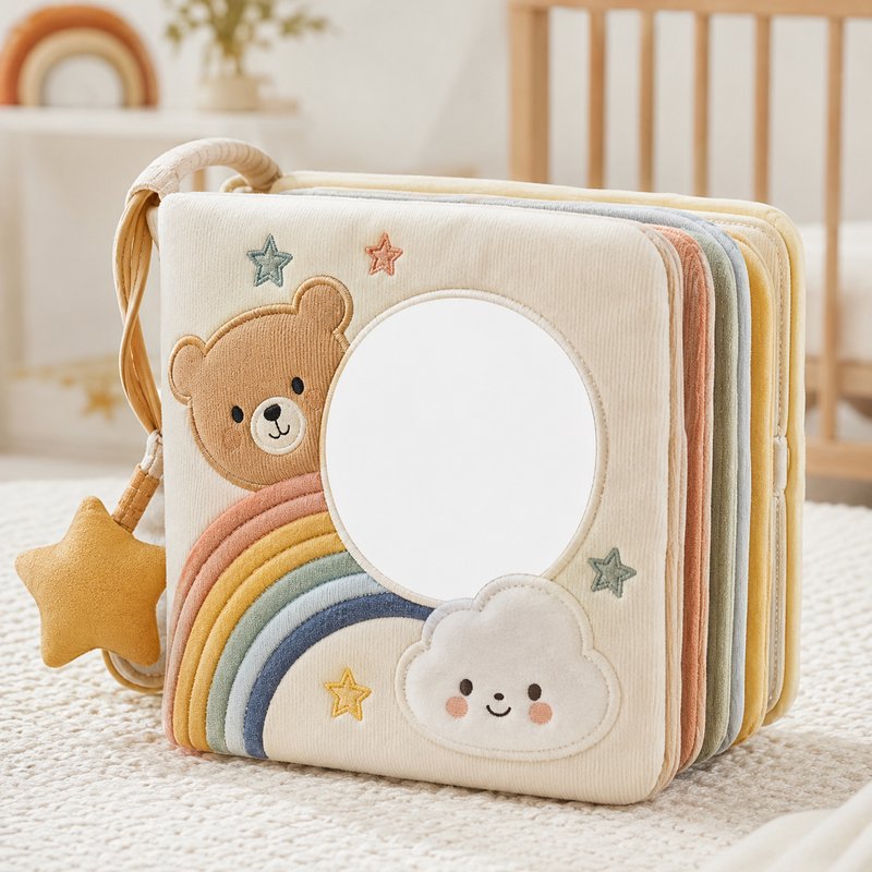 Soft Pastel Rainbow Cloth Book close-up — key improvement details