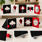 Accordion Tummy Time Long Roll Book safety features — baby-safe construction