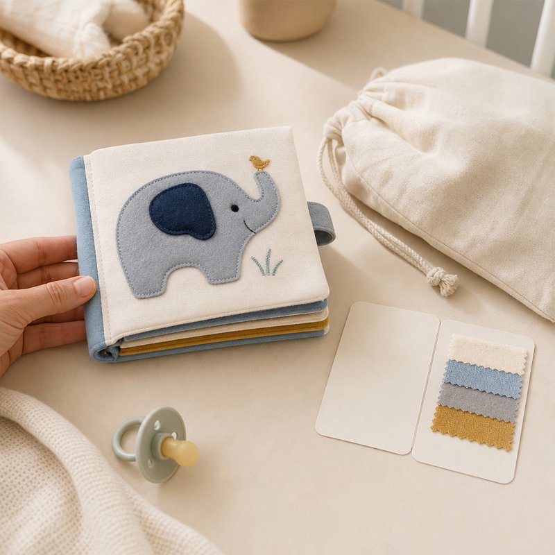 Newborn Gift Set with Safety Certificate size comparison with baby hands