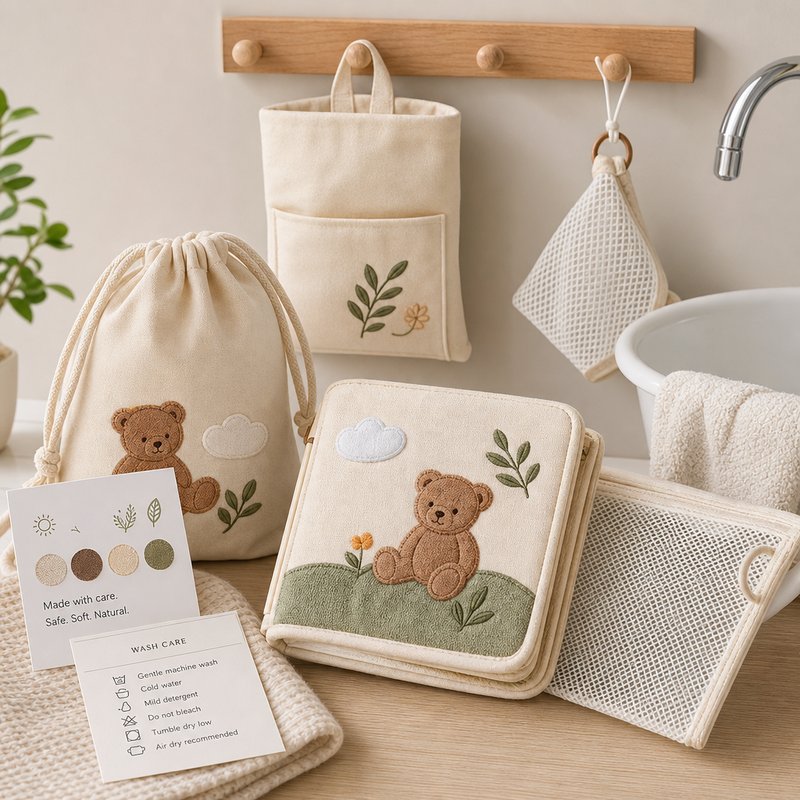 Newborn Gift Set with Safety Certificate care and cleaning instructions
