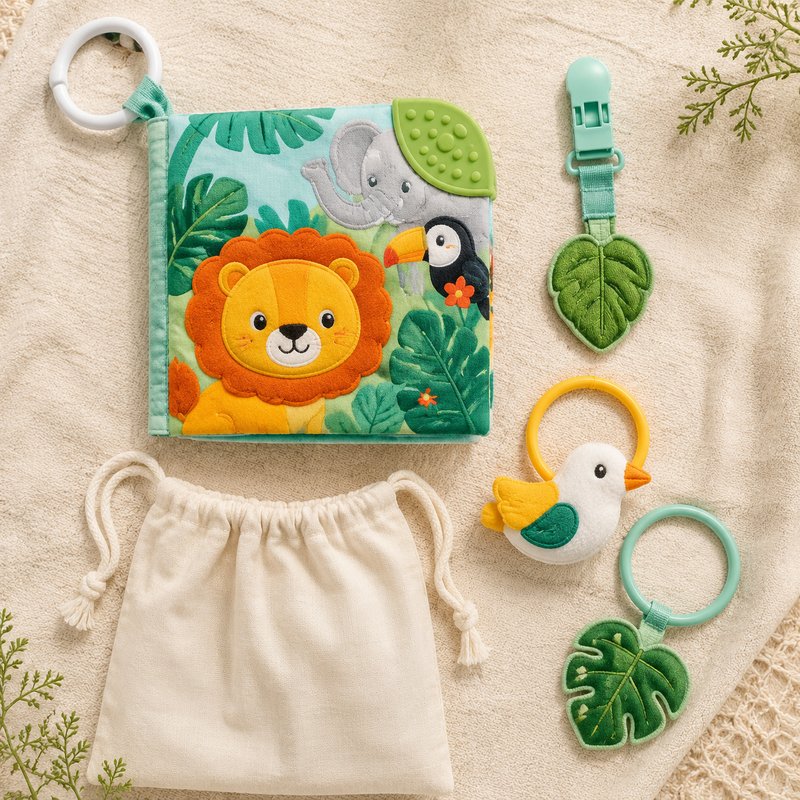 Colorfast Teether Touch & Feel Cloth Book unboxing and contents — baby cloth book by SINOMUSE