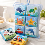 Large Bath Cloth Book 6-Piece Set with Mesh Bag close-up — key improvement details