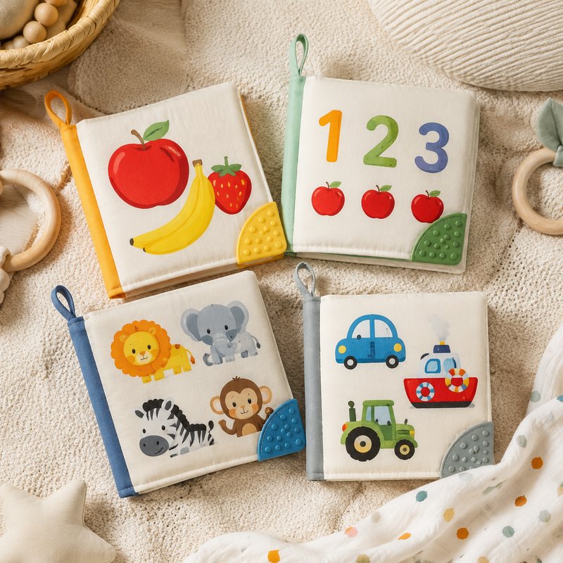English-Proofed Early Learning Cloth Book safety features — baby-safe construction