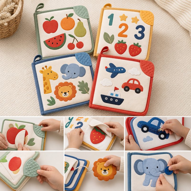 English-Proofed Early Learning Cloth Book interactive play demonstration