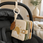 Travel Soothing Cloth Book with Clip fabric texture and stitching details