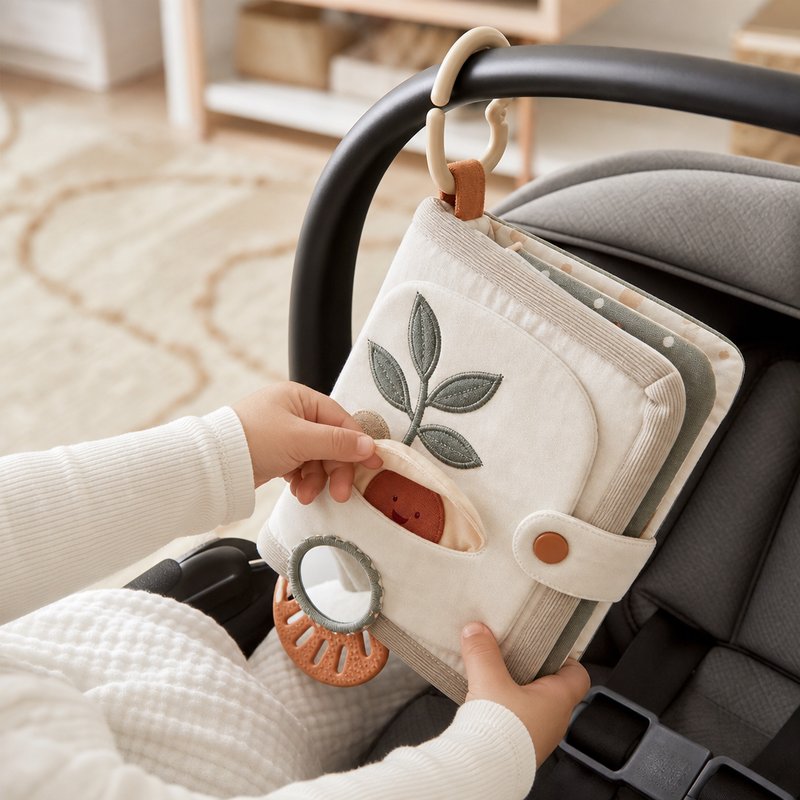 Travel Soothing Cloth Book with Clip interactive play demonstration