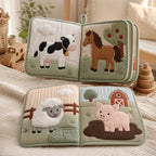 Farm Animal Sound Cloth Book fabric texture and stitching details