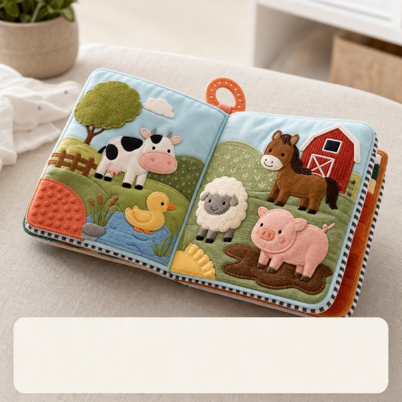 Farm Animal Sound Cloth Book safety features — baby-safe construction