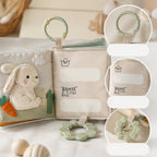Washable Cloth Book with Care Label & Clip Ring close-up — key improvement details