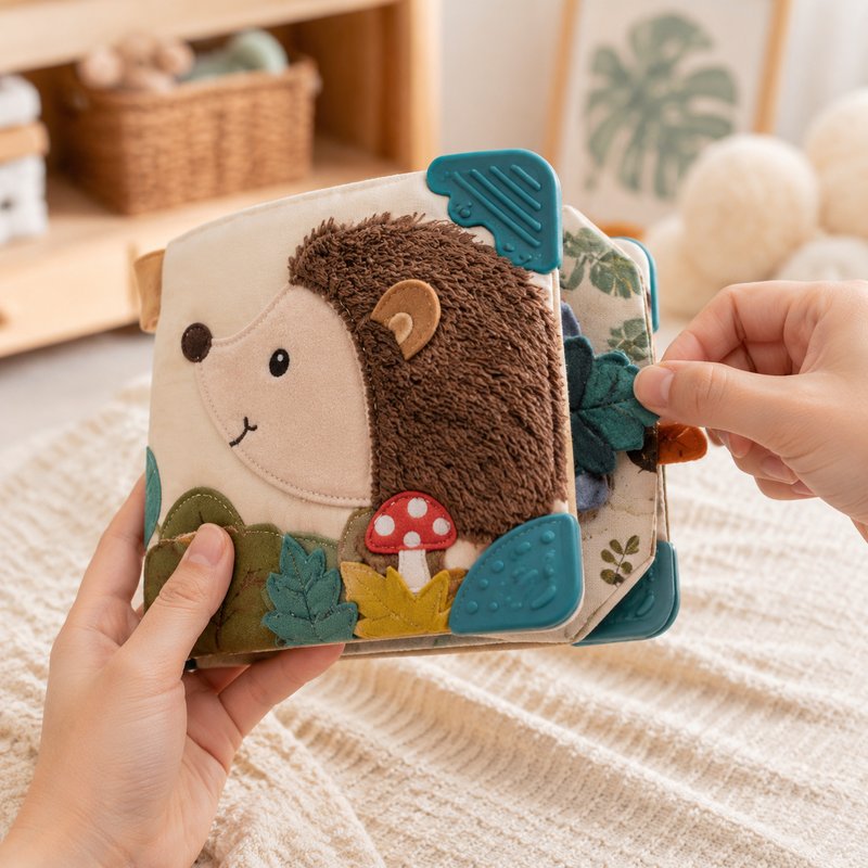 Original Animal Teether Cloth Book interactive play demonstration