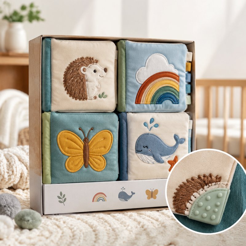 Large Page Value Cloth Book Set safety features — baby-safe construction