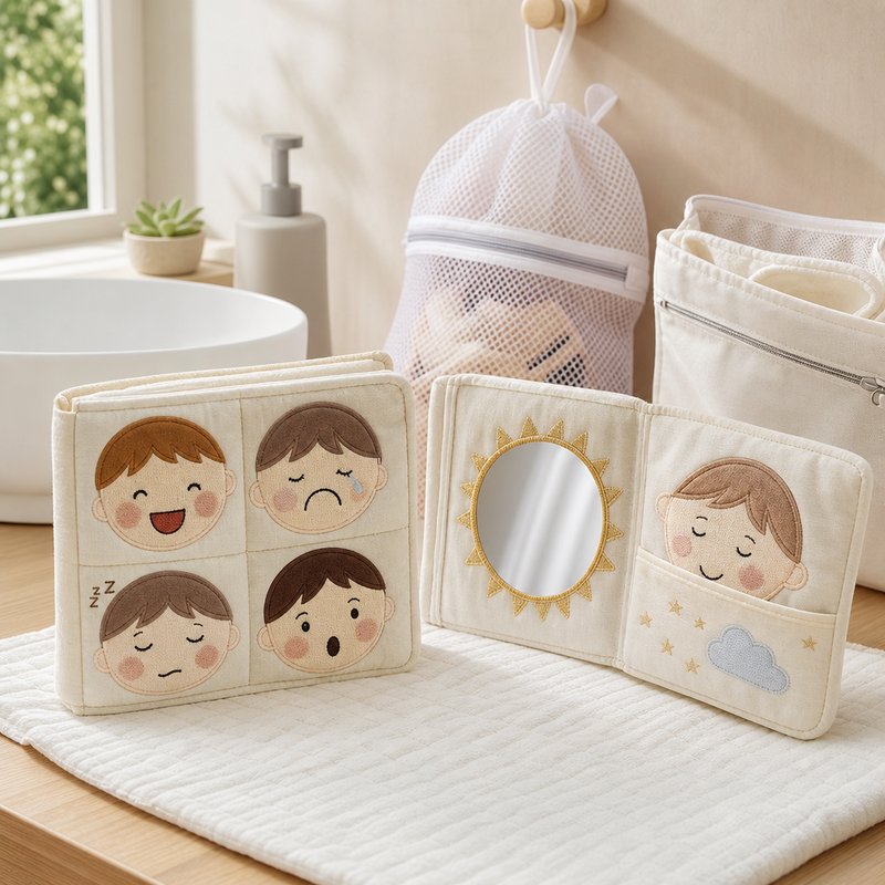 Emotion Faces Mirror Cloth Book care and cleaning instructions