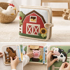 Full Tethered Farm Quiet Book interactive play demonstration