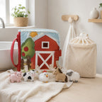 Full Tethered Farm Quiet Book care and cleaning instructions