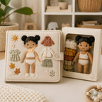 Dress-Up Doll Cloth Activity Book fabric texture and stitching details