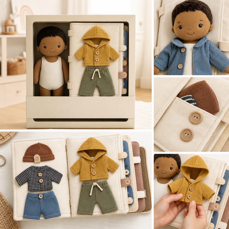 Dress-Up Doll Cloth Activity Book safety features — baby-safe construction